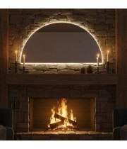 Полукруглое зеркало с контурной парящей светодиодной подсветкой TH006