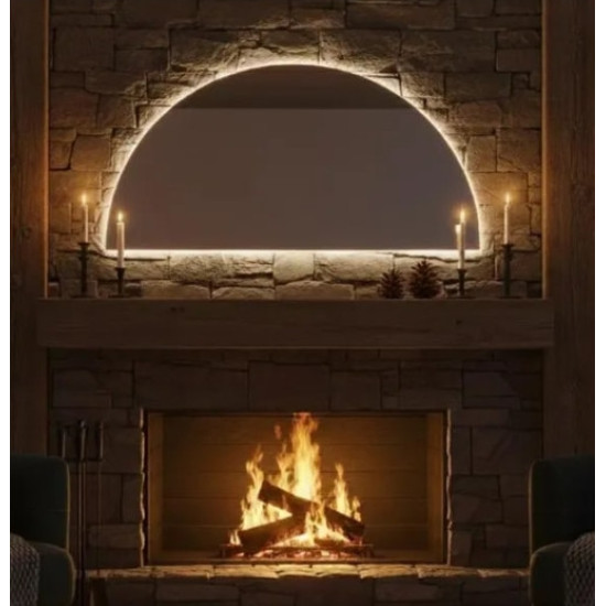 Полукруглое зеркало с контурной парящей светодиодной подсветкой TH006