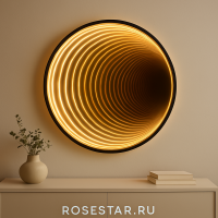 Круглое зеркал-туннель с LED-подсветкой с эффектом бесконечности TL011