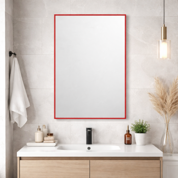 Зеркало в красной алюминиевой раме Алюминиум 001