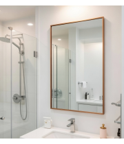 Зеркало в оранжевой алюминиевой раме Алюминиум 008