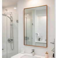 Зеркало в оранжевой алюминиевой раме Алюминиум 008