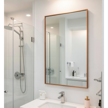 Зеркало в оранжевой алюминиевой раме Алюминиум 008