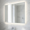 Прямоугольное зеркало с задней интерьерной эмбилайт подсветкой в белой алюминиевой раме Рэфорд 4