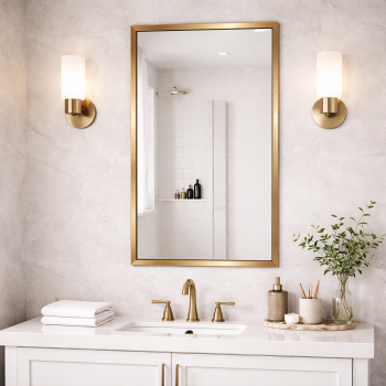 Зеркало в алюминиевой раме Латунь брашированная RF004