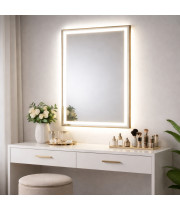 Зеркало с подсветкой в золотой алюминиевой раме RF011