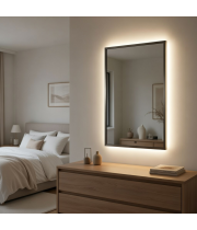 Зеркало с подсветкой в алюминиевой раме Никель RF013