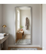 Настенное и напольное большое зеркало в полный рост в алюминиевой раме Хром RF016