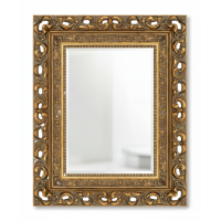 Зеркало с фацетом в деревянной багетной золотой декоративной раме Маргарита 003