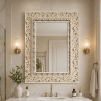 Зеркало в белой багетной раме Альма