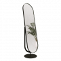 Овальное напольное поворотное зеркало на подставке в чёрной металлической раме Мариус