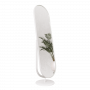Овальное напольное поворотное зеркало на подставке в белой металлической раме Мариус