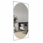 Овальное большое настенное и напольное зеркало в металлической белой раме Адриан