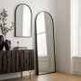 Зеркало в форме арки напольное и настенное в полный рост в металлической раме Лаурел