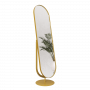 Овальное напольное поворотное зеркало на подставке в золотой металлической раме Мариус