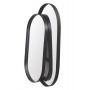 Овальное зеркало-капсула в черной металлической раме Оникс