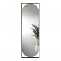 Овальное настенное зеркало в черной металлической раме Роэль-2
