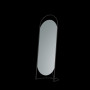 Овальное напольное зеркало на подставке в черной металлической раме Элва