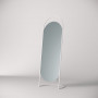 Овальное напольное зеркало на подставке в белой металлической раме Элва