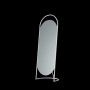 Овальное напольное зеркало на подставке в белой металлической раме Элва