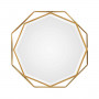Многоугольное зеркало в золотой металлической раме Фиала