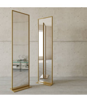 Напольное зеркало в полный рост в металлической золотой раме Итан