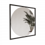 Круглое зеркало в квадратной черной металлической раме Квадрум