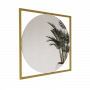 Круглое зеркало в золотой квадратной металлической раме Квадрум