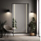 Зеркало большое настенное и напольное в полный рост в чёрной раме с подсветкой Мелиса-2