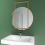 Круглое зеркало с золотой декоративной металлической рамой Мэлори