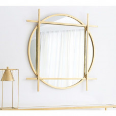 Круглое зеркало в золотой декоративной металлической раме Мэрил