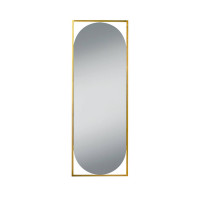 Овальное зеркало в металлической золотой прямоугольной раме Мидвилл 2