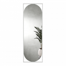 Овальное зеркало в металлической белой раме Мидвилл 2