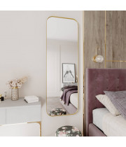Зеркало в тонкой металлической золотой раме со скругленными углами Милтон
