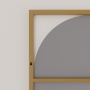 Овальное настенное зеркало в черной металлической раме Роэль