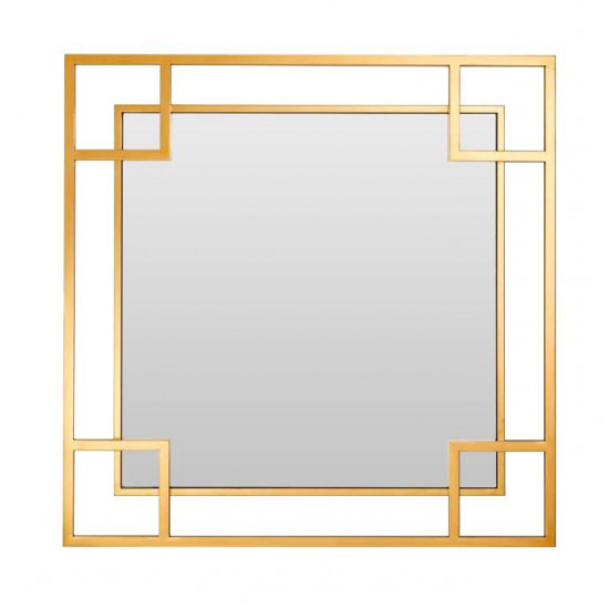 Квадратное зеркало в золотой металлической раме Вудбридж