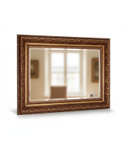 Настенное прямоугольное зеркало с фацетом в декоративной пластиковой раме Азалия 004