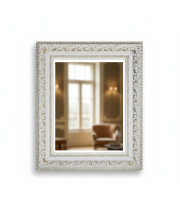 Зеркало настенное в белой кремовой пластиковой раме Азалия 005