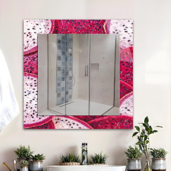 Квадратное зеркало в декоративной раме «Драконий фрукт»