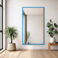 Зеркало большое настенное и напольное в полный рост в голубой раме М015
