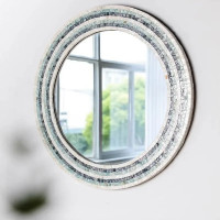 Круглое зеркало в раме из стеклянной мозаики Монако 001