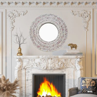 Круглое зеркало в раме из мозаики Монако 002