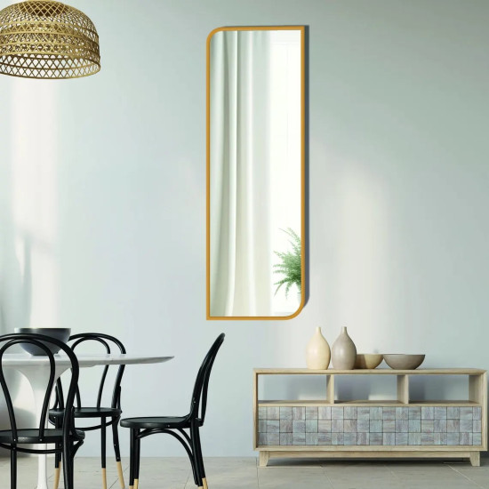 Узкое прямоугольное зеркало в раме со скруглёнными углами Слим