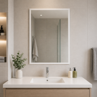 Зеркало в белой деревянной раме Сноу