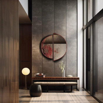 Зеркальная композиция из двух полукруглых зеркал в раме Спаркл