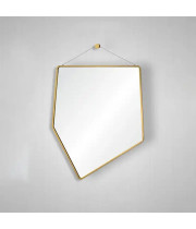 Пятиугольное зеркало на подвесе в золотой раме Джейн 005