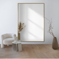 Зеркало большое настенное и напольное в полный рост в золотой раме М02
