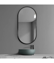 Зеркало капсульной формы в чёрной раме N012 40х80 см Р2615