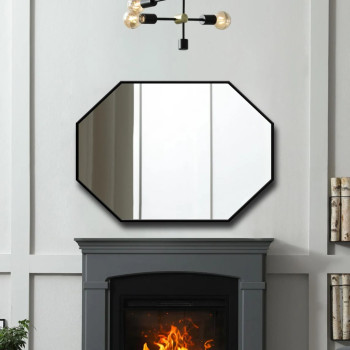 Зеркало восьмиугольное в чёрной раме Блэк Спаркл