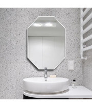 Зеркало восьмиугольное в белой раме Вайт Спаркл